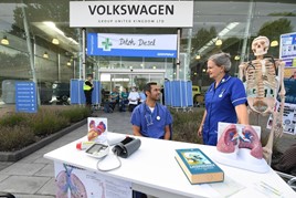 Greenpeace protest at Volkswagen Group UK headquarters, Milton Keynes