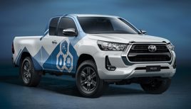 Toyota's hydrogen fuel cell (FCEV) powered Hilux FC pick-up truck