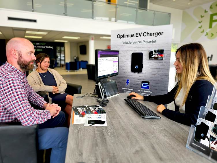 FOW showroom with an Optimus EV charger