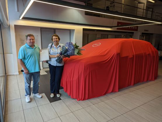 Anna and Gerry Murphy at the handover of their new Nissan Ariya EV