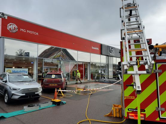 Post-collision scenes at Sandicliffe MG Loughborough