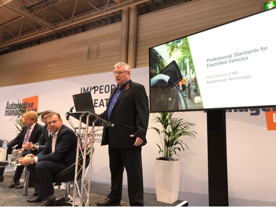 IMI technical trainer and consultant, Tom Denton, at Automotive Management Live 2019