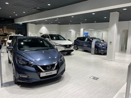 The showroom at Ancaster Group's new West London Nissan dealership at Heathrow