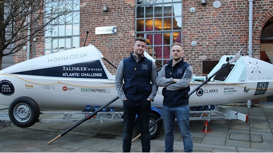 Talisker Whisky Atlantic Challenge competitors James Tordoff, manager of Vauxhall Bradford, and Chris Nicholl