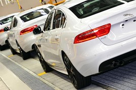 A Jaguar Land Rover (JLR) production line