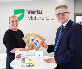 Joanne O'Connor, director of Junction 42 with Robert Forrester, chief executive of Vertu Motors