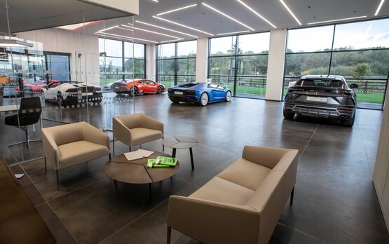 Inside Parks Motor Group's Lamborghini showroom in Leeds