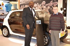 Ify Madueke, Lancaster Mercedes-Benz, with smart customer David Clark