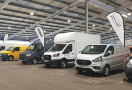 Used vans at a Manheim auction site