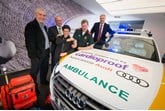 Charitable response (left to right): Ian Humpish managing director at marketing agency The Roundhouse; Cardioproof founder Professor Michael Norton; Joseph McMinn; Paul Aitken-Fell, lead consultant paramedic; and Paul Liddell, operations director at Lookers' Audi Division