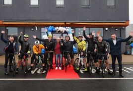 Lookers chief operating officer Duncan McPhee (far left) with the charity bike ride team