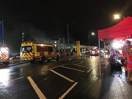 Firefighters at Lookers Renault in Stockport