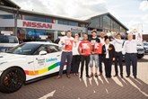Staff at Lookers Nissan Leeds and representatives of Stonewall fly the flag for diversity