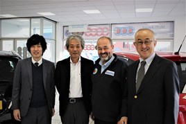 Tsuneyuki Hirose, assistant to Nobo Suyama; Takanori Suzuki, head of European automobiles; Robin Luscombe, managing director of Luscombe Suzuki and Suzuki GB managing director Nobuo Suyama.