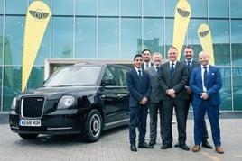 Lookers' team  at the new London EV Company’s (LEVC) taxi retail franchise in Stockport