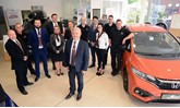 Mark Flynn, general manager of Vertu Honda Durham, with the team.