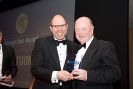 Award recognition: NFDA chairman Mark Squires with Windsors of Wallasey Ltd Group managing director David Tuomey 
