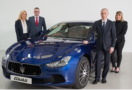 Maserati GB corporate team (left to right): Louise Kelly, Howard Dalziel, Peter Denton, Alexandra Cooper