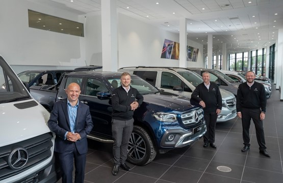 LSH Auto UK's Mercedes-Benz Vans Erdington team: Manager – Van James Cubitt (left) pictured with James Cubitt, Joe Heath, Andy Williams and Paul Clements