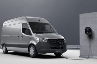 A Mercedes Benz eSprinter electric van EV