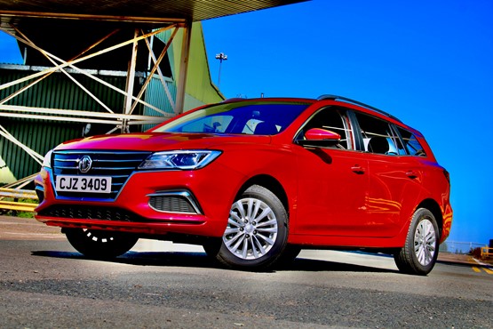 A front view of MG Motor UK's new MG5 EV estate car