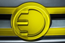 Mini three-door hatch EV badge