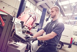 Automotive technician at work