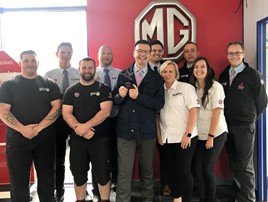 The staff at Nathaniels MG Bridgend car dealership