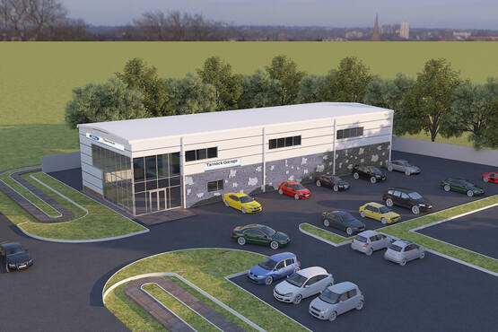 Artist's impression: Tarnock Garage's new Ford Service centre, in Tarnock, Somerset,