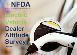 The cover of the National Franchised Dealers Association’s (NFDA) bi-annual car dealer EV Dealer Attitude Survey