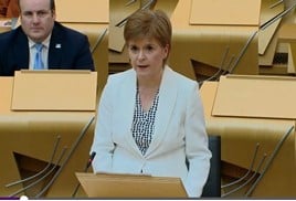 Scottish First Minister Nicola Sturgeon addresses ministers in Holyrood