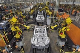 The production line at Nissan's Sunderland manufacturing plant