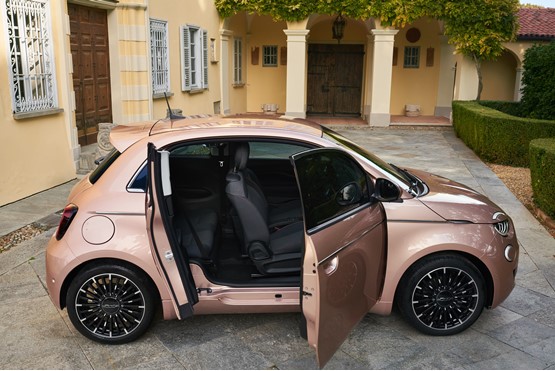 The new Fiat 500 EV's innovative rear door design