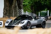 A Pagani Zonda 760 supercar in action at the Goodwood Festival of Speed