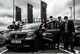 Lookers Electric Charge charity challenge pays a Peaky Blinders-inspired visit to Mercedes-Benz Walsall