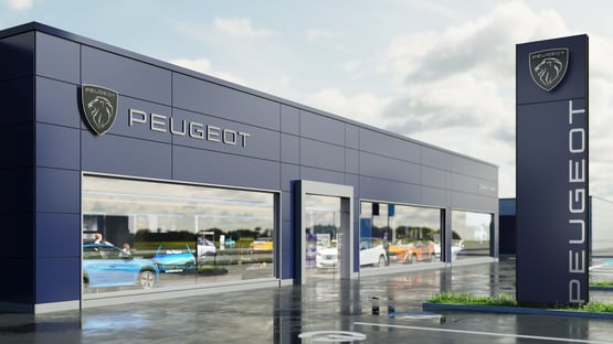 Peugeot's new car dealership corporate identity (CI)