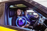 Philippa Haigh, senior sales executive at Farnell Land Rover Guiseley, with Steve Whitaker, head of business
