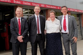 Picador plc managing director, Sir Robert Oakeley Bt; finance director, Neal Cruse; Betty Williams; and chief executive, Graham Jacobs