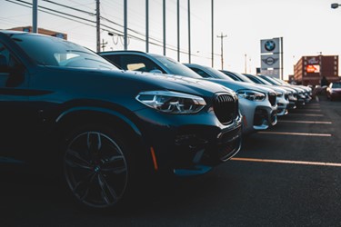 used car parked at dealership