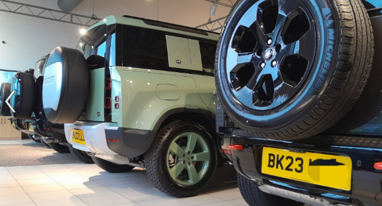 23-plate Land Rover Defenders at Listers Group's Solihull dealership