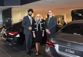 Raj Virdee, head of business at Vertu Slough Mercedes-Benz with Tanya Hales and Phillip James