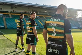 cinch branding on Northampton Saints' rugby team shirts