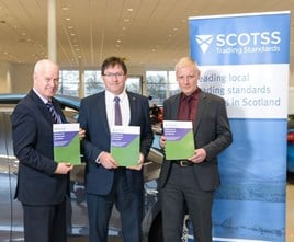 Sandy Burgess (left), chief executive of the Scottish Motor Trade Association (SMTA), at the launch of the SCOTSS used car sales guidance