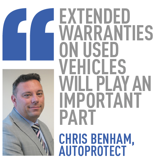 extended warranties on used vehicles will play AN important part chris benham, AutoProtect