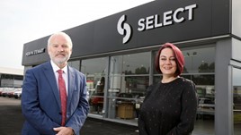 Mervyn Stewart managing director, Stephen Stewart with Ellen Matthews, business banking manager at Danske Bank