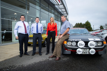 Family run: Paul Ward, director of the family-run Shelbourne Motors with fellow directors, his sister Caroline Willis and brother Richard Ward and founder Fred Ward