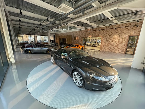 The turntable at The Hilton Group's new 75,000 square foot classic car showroom