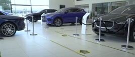 Social distancing one-way systems in place at Cambria's Grange JLR dealership