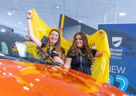 Sophie Smart and Cora-Lily Sellers, sales executives at Bristol Street Motors Bradford Nissan and Renault