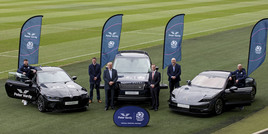 Left to right: Scotland player, Ali Price; Scottish Rugby Chief Operating Officer, Dom McKay; Chairman of the Peter Vardy Group Sir Peter Vardy DL; Peter Vardy Group Chief Executive, Peter Vardy; Scottish Rugby CEO, Mark Dodson; and Scotland Head Coach, Gregor Townsend.